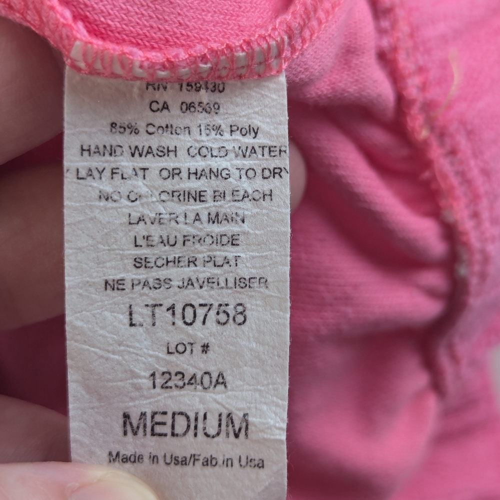 Elan Terrycloth T Shirt Pink Swim Cover Up Cropped Beach Resort Barbie Medium - Picture 4 of 7